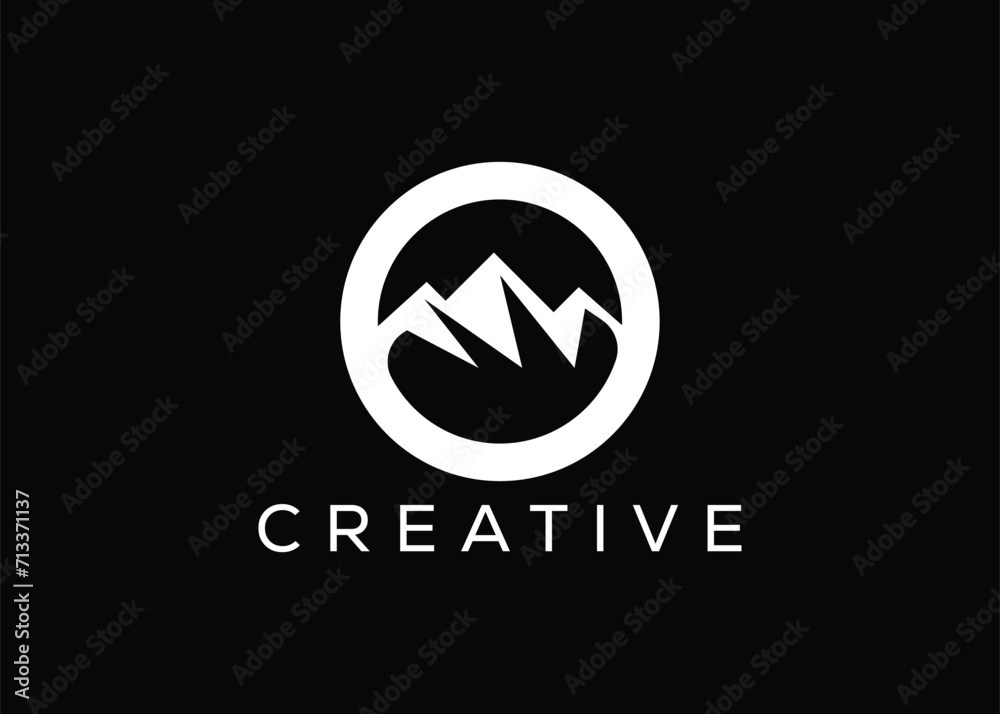 Minimal Letter O mountain logo design vector template. Initial Letter O hill vector logo Minimal Letter O mountain logo design vector template. Initial Letter O hill vector logo