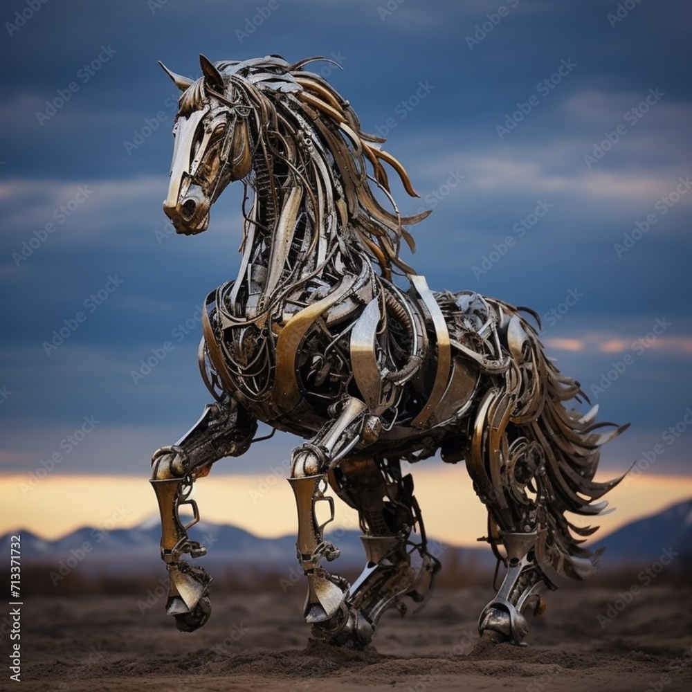 Very nice powerful horse stand images Generative AI