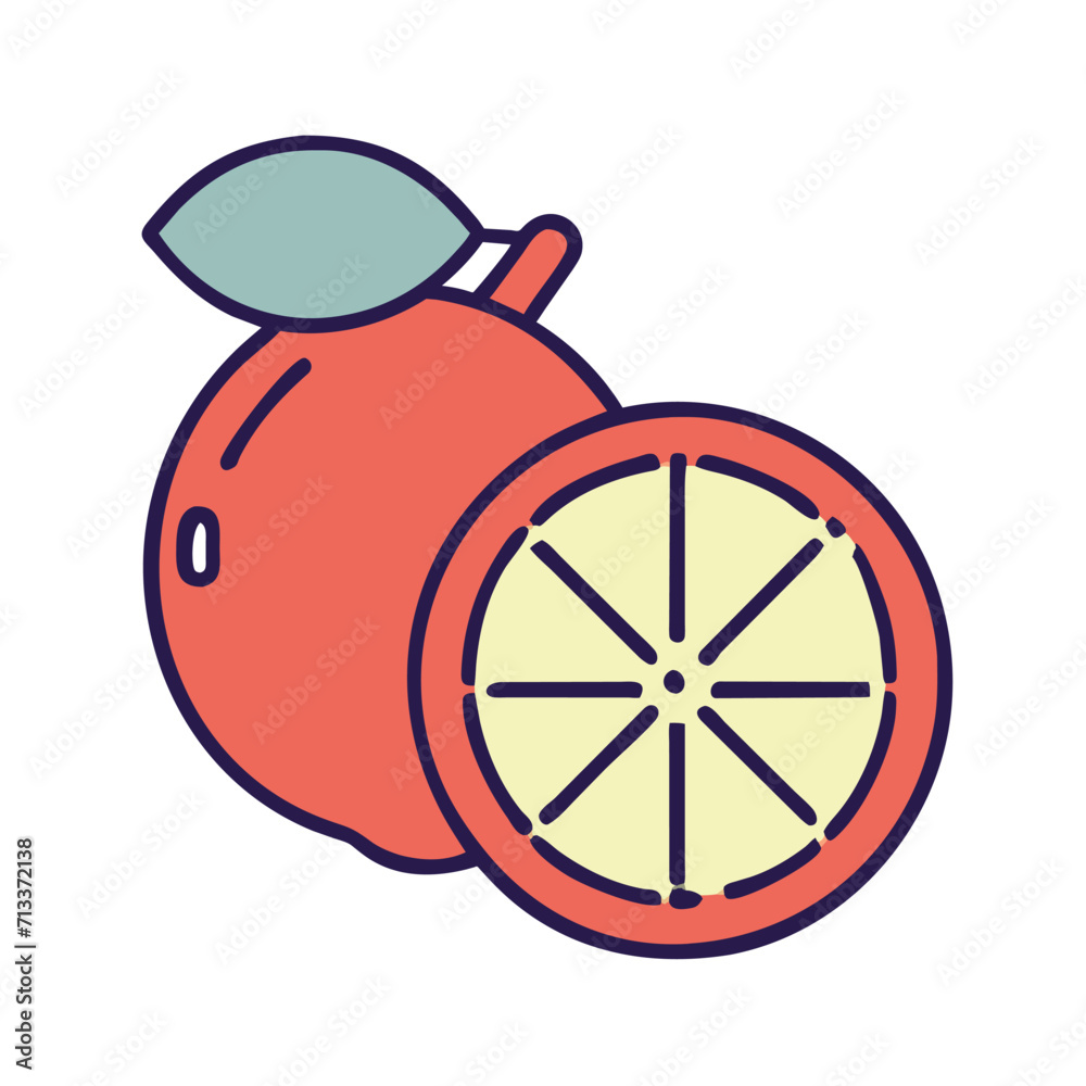 Lemon cute fruit illustration EPS