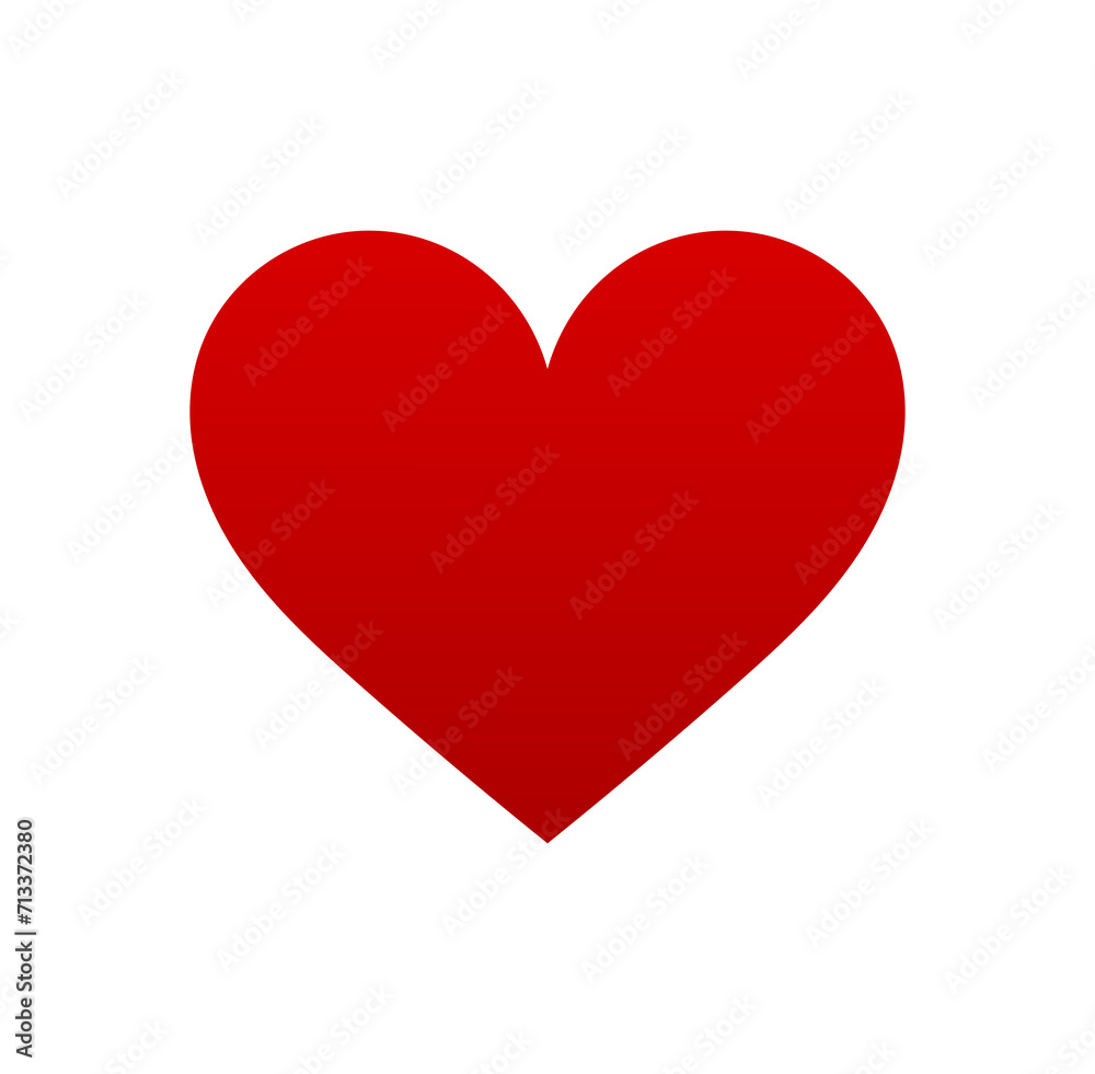 Red heart symbol icon. PNG illustration.