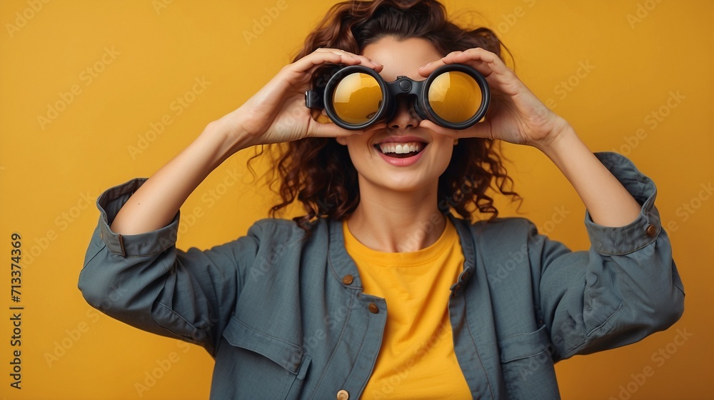 person with binocular person with binocular