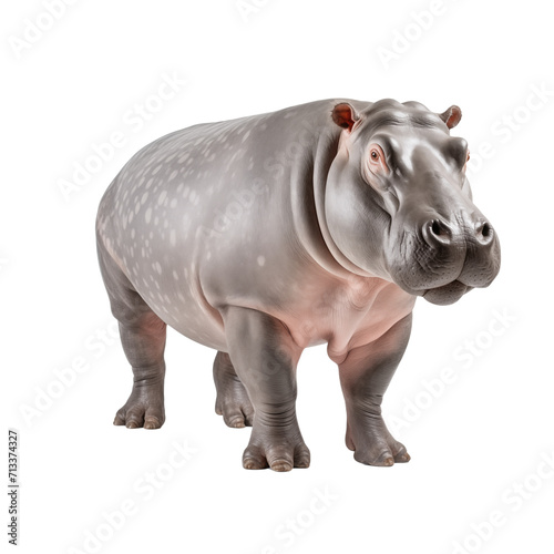 hippopotamus isolated on transparent and white background. Generative ai