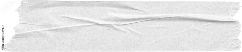Obraz premium White adhesive paper tape isolated on white background
