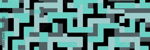 Random maze generator in the style of Jordn Grimmer, flat vector, mint and gray