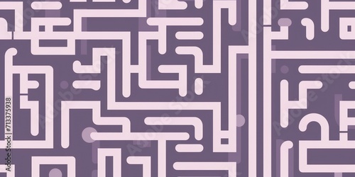Random maze generator in the style of Jordn Grimmer  flat vector  lavender and gray 