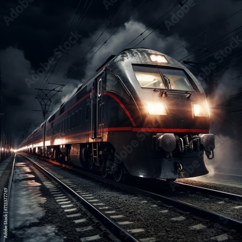Very nice fast paced train images Generative AI