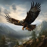 Very nice flying eagle image Generative AI