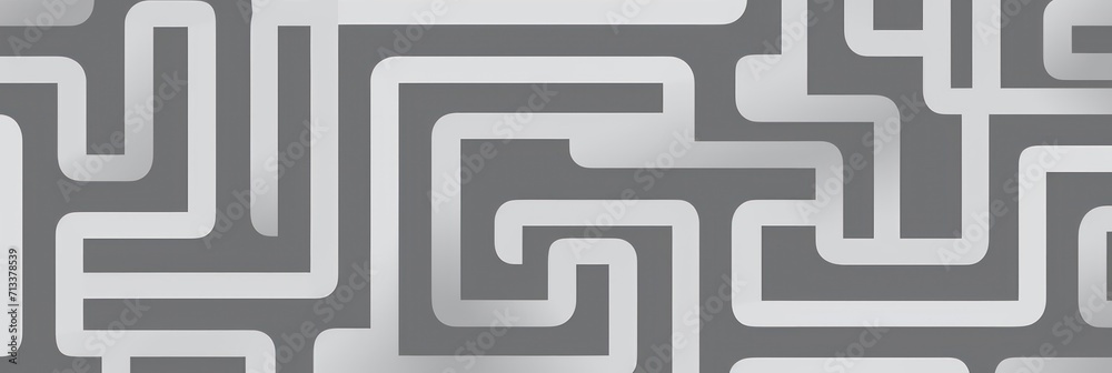 Random maze generator in the style of Jordn Grimmer, flat vector, gray and gray 