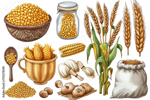 Complex Carbohydrates (Polysaccharides): Starch: A complex carbohydrate found in plants photo