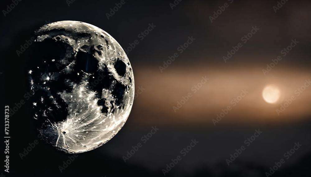 moon in the sky - obrazy, fototapety, plakaty 