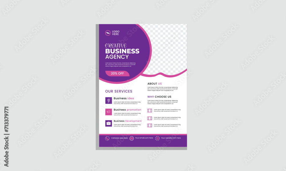 Modern vector business flyer template professional design vertical new people project Modern vector business flyer template professional design vertical new people project