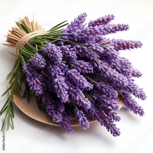 lavender isolated on white background with shadow. bunch of lavender tied together. lavender flower isolated on white. aromatic plant of lavender. Lavandula on white