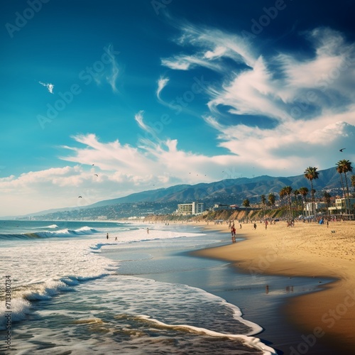Very nice california beaches image Generative AI photo