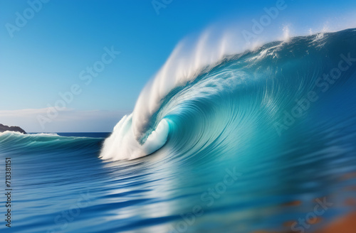 Blue waves on the sea