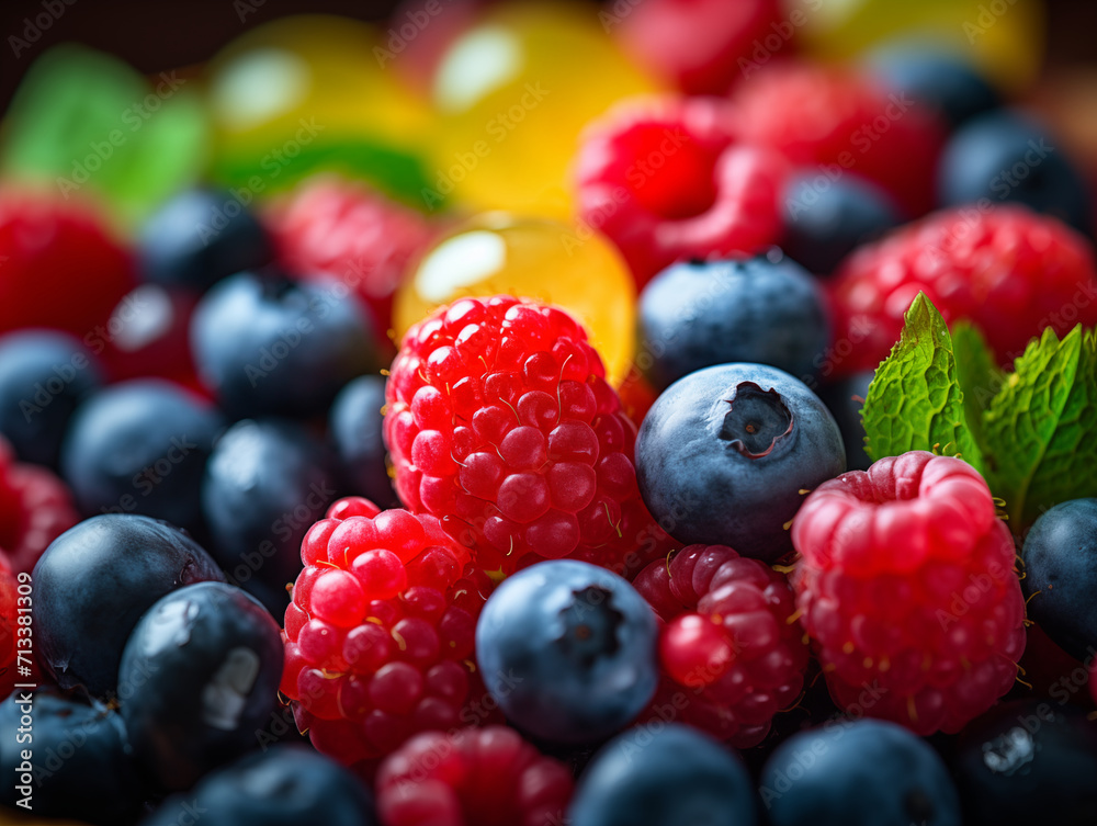 raspberries and blueberries raspberries and blueberries
