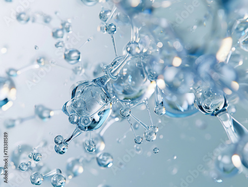 Water molecules splash background