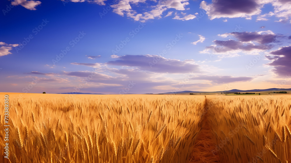 Un champ de blé sous un grand soleil d'été.