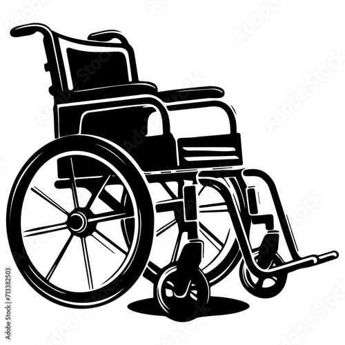 wheelchair black silhouette logo svg vector, wheelchair icon illustration.