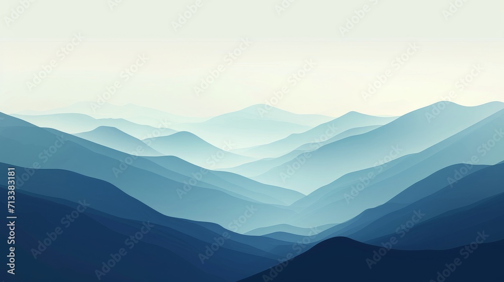 Majestic mountain range in an abstract, minimalist style background