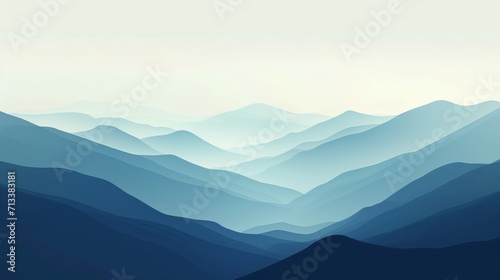 Majestic mountain range in an abstract, minimalist style background © furyon