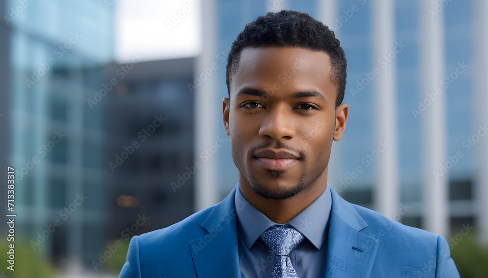 Fototapeta premium Handsome and Confident Succesfull African-American Businessman