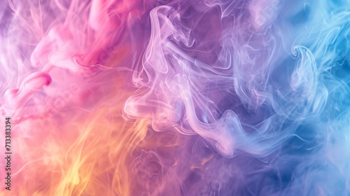 Mystical smoke patterns in iridescent colors background