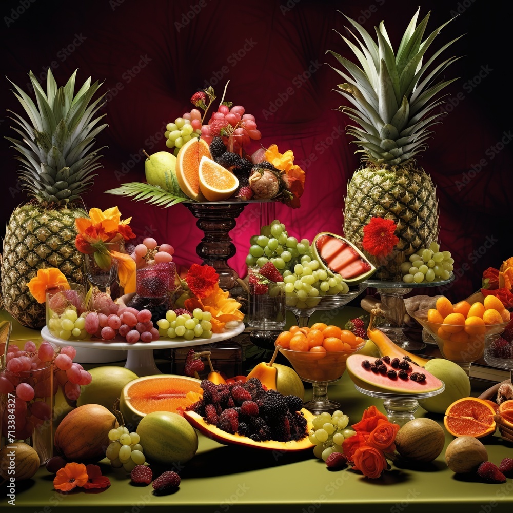 A table topped with lots of different types of fruit