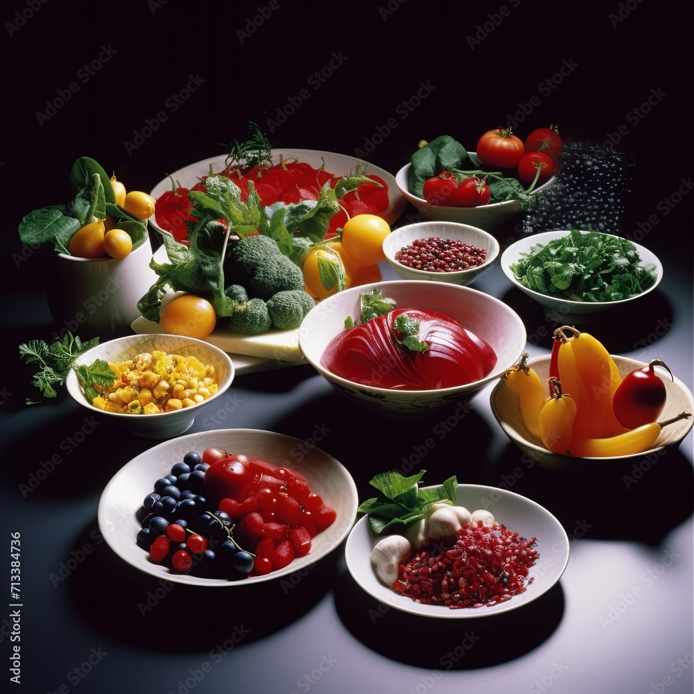 A table topped with bowls filled with different types of fruits and vegetables