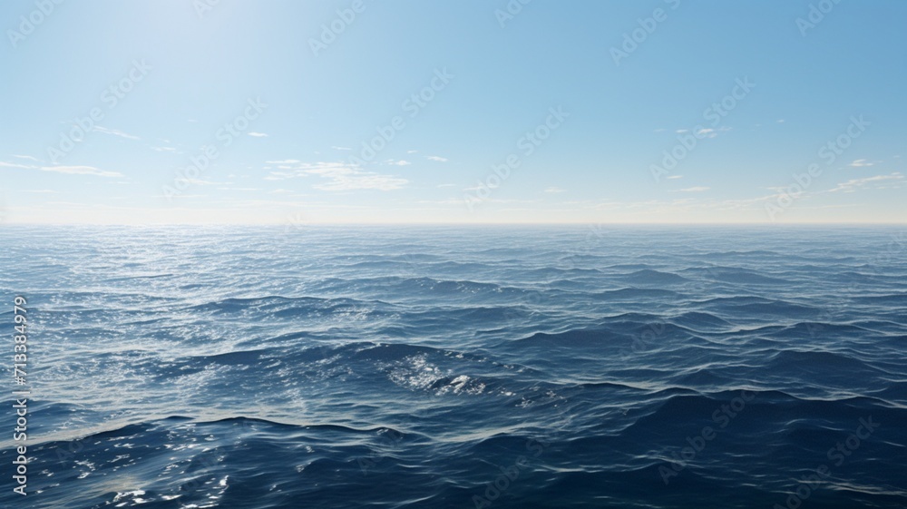 An expansive of a vast open sea, stretching to the horizon with no land in sight, under a clear blue sky -Generative Ai An expansive of a vast open sea, stretching to the horizon with no land in sight, under a clear blue sky -Generative Ai