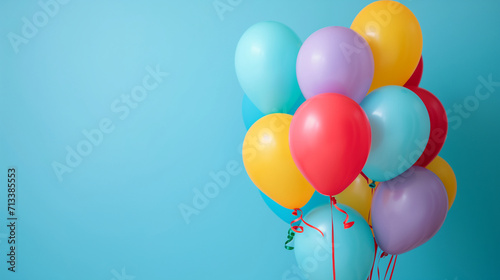 colorful balloons on blue background © Liliya