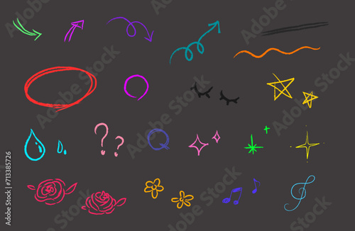 그리기 화살표 텍스트 꾸밈 요소 스티커