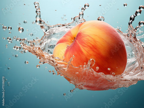 peach and water splash