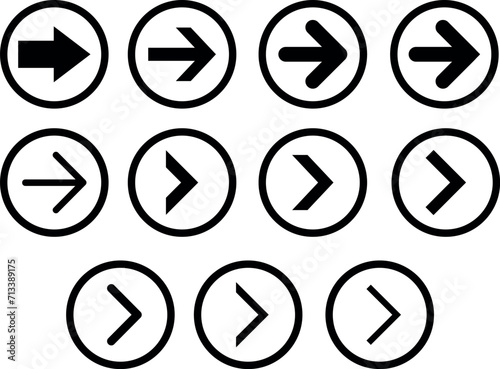 Free Download Right arrows in circle vector set - GFXLoad
