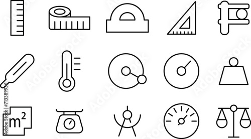 Ruler measuring scales vector icons set