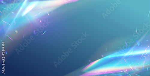 Abstract color light effect background with sparks. Rainbow colorful light prism effect, transparent background. Aurora borealis transparent light effect.	