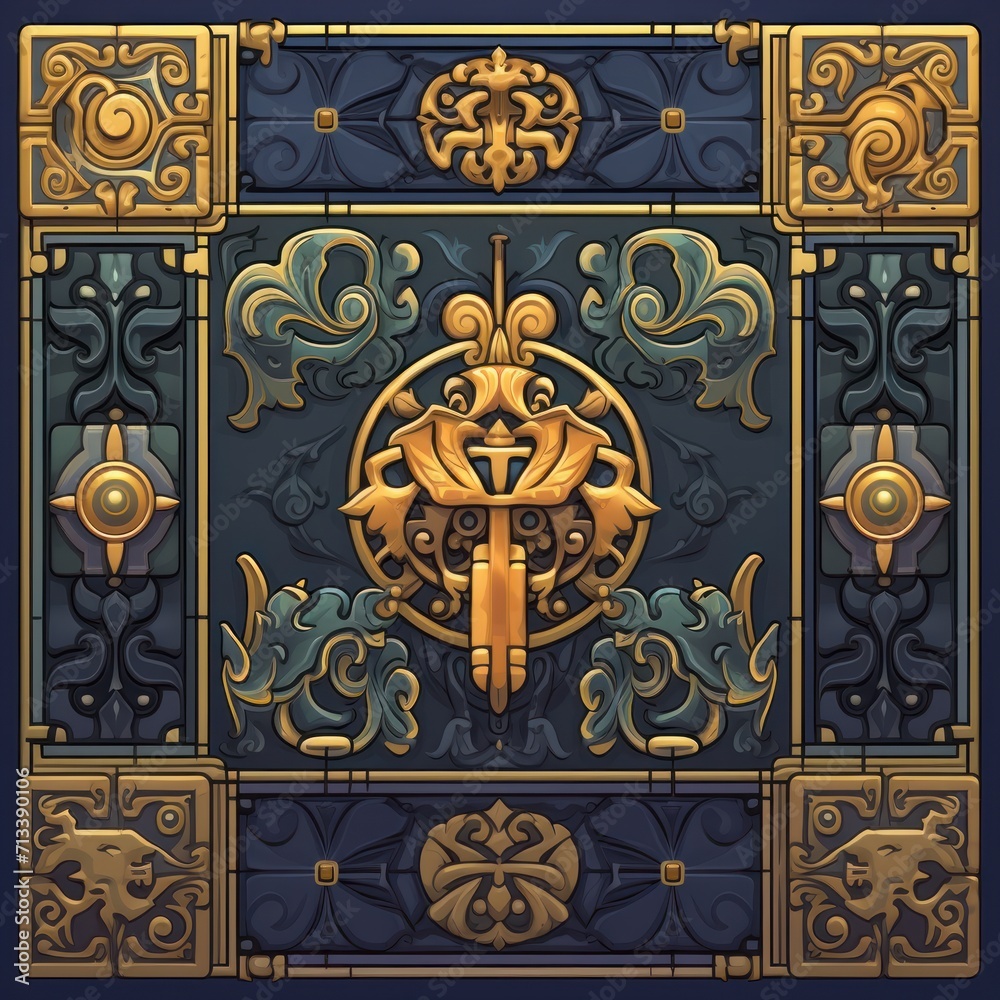 Royal tiles, seamless pattern, SNES style