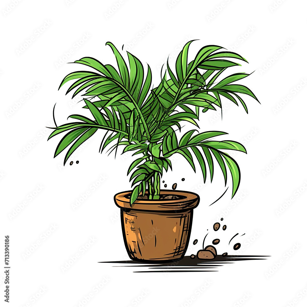 Potted Palm transparent  best for digital editing creations. generative AI