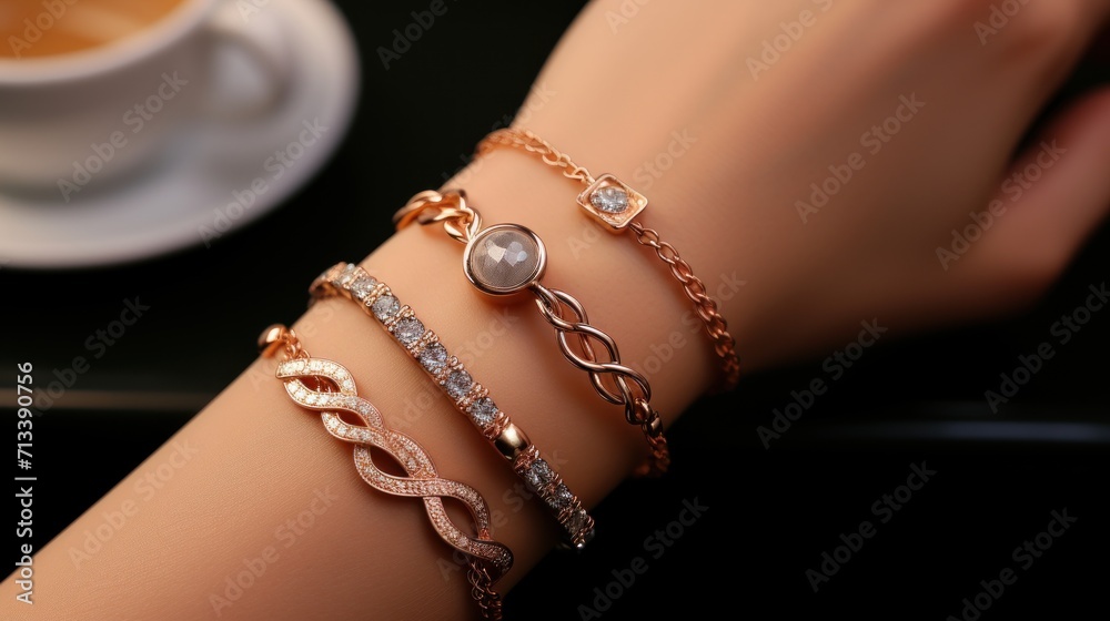 The womans hands wear a beautiful bracelets UHD wallpaper