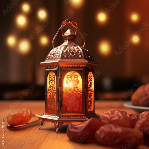 Ramadan Glitter: Eid Mubarak Lantern in Islamic Elements (ID: 713391121)