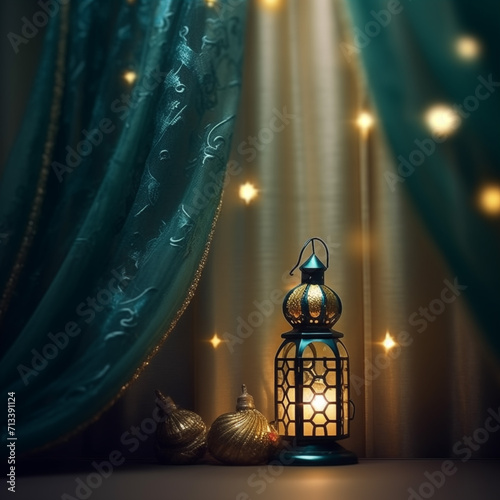  Eid Radiance: Islamic Elements Featuring Ramadan Lantern (ID: 713391124)