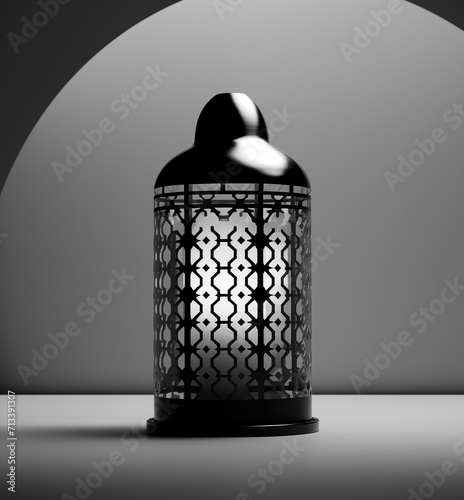 A Lantern  Muslim greating day - Light Green and Dark  (ID: 713391307)