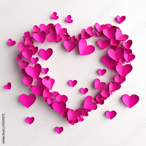 red and pink heart. decorative romantic background with lot of hearts. heart symbol (ID: 713391372)