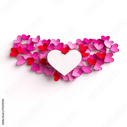 A heart shaped paper hearts with a white background  (ID: 713391396)