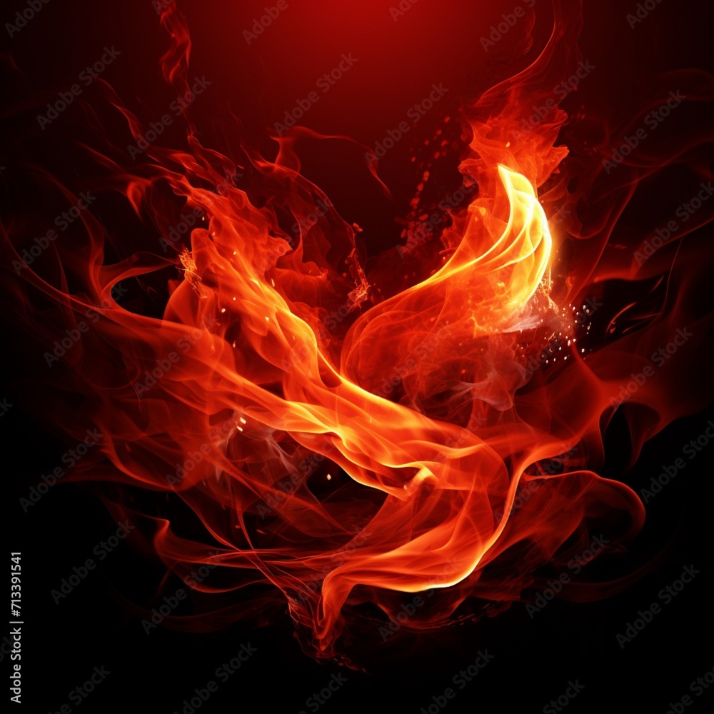 Fototapeta premium Popular red flames wallpapers image Generative AI