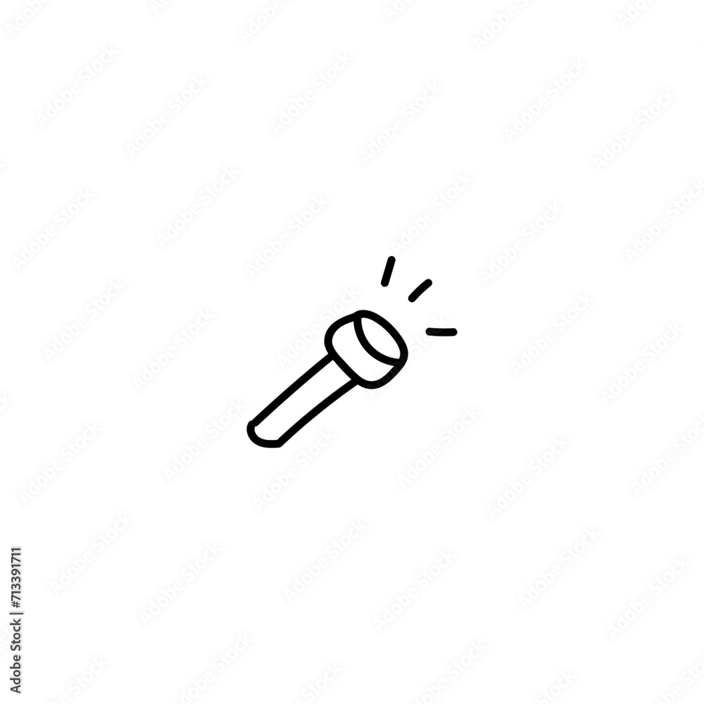 Hand drawn flashlight icon, simple doodle icon Hand drawn flashlight icon, simple doodle icon