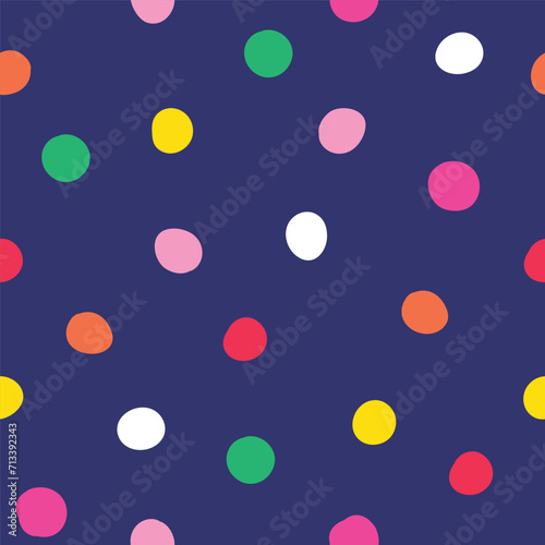 irregular hand drawn seamless spot print and dot Pattern. Bright fun doodle sketchy background. Repeat vector. kids, teens girl fashion wallpaper swimwear nightwear