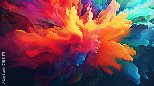 Abstract paint splashes background, dynamic textures, and bold contrasts, forming a visually stunning and high-energy abstract background Ai Generative