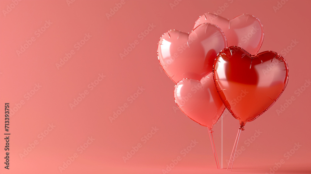 Valentine's Day concept. Heart shaped balloons