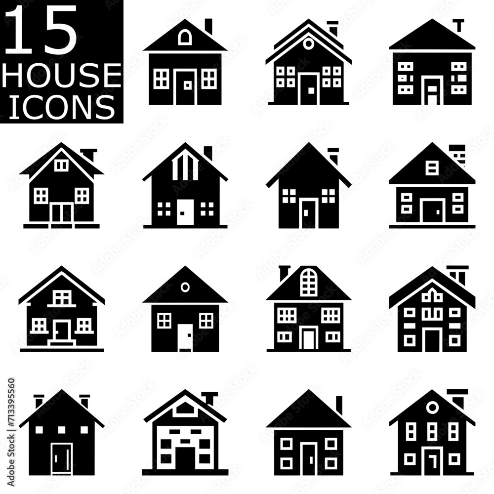 Set of house icons vector. Pictogram design.