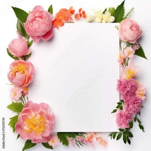 Wildflower rose flower floral frame red for background, texture, wrapper pattern, frame or border. generative ai. © premyuda